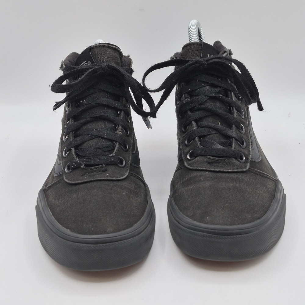 Vans Shoes Womens Size 7 Black Canvas Mid Top Lace Up Skate Sneakers 500714 - Picture 6 of 12